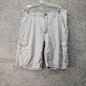 WearFirst Mens Gray Ripstop Cargo Shorts Free-Band Waist Stretch Size 36 6582